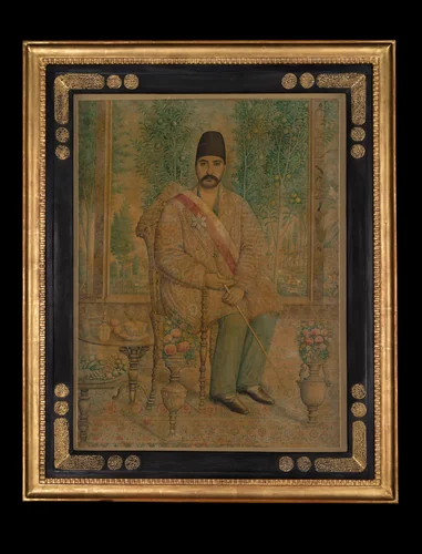 Portrait of Mirza 'Ali Asghar Khan (Amin al-Mulk, Amin al-Sultan, Atabeg-i Azam) by Isma'il Jalayir, manuscript, 1855-1905