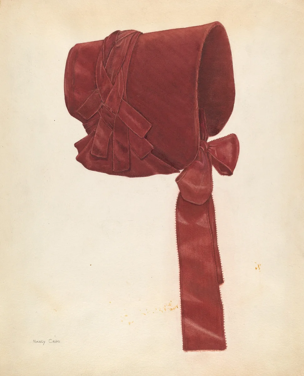 Poke Bonnet by Nancy Crimi, index of american design, 1938