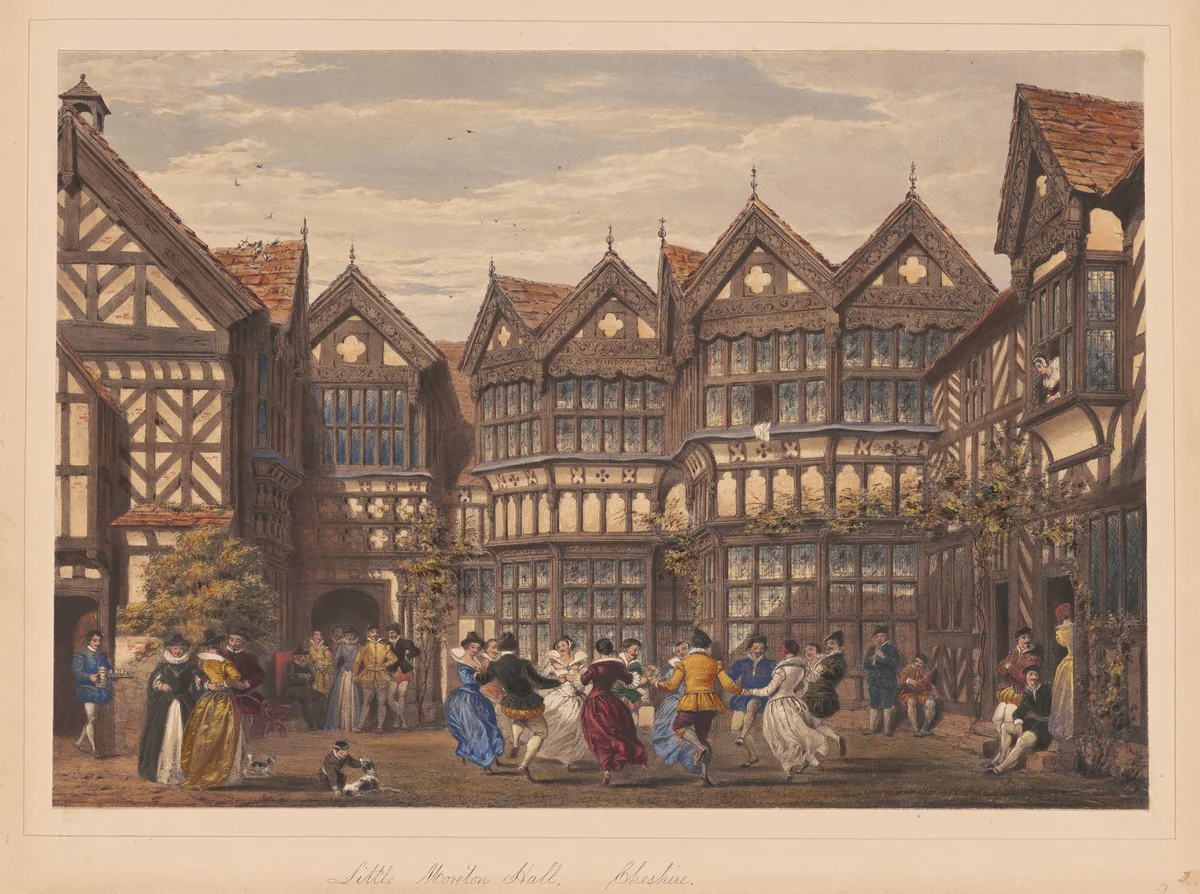Little Mereton Hall, Cheshire by Joseph Nash, print, 1849