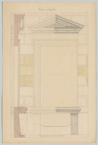Exterior Window Bay from the Farnese Palace of Caprarola, Preparatory Study for the 'Oeuvres Complètes de Jacques Barozzi de Vignole' by François Debret, drawing, 1815-1823