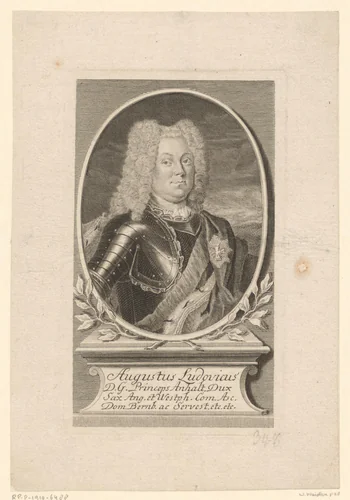 August Ludwig von Anhalt-Köthen by Martin Bernigeroth, print, 1733