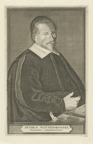 Portret van Petrus Wittewrongel by Harmen de Mayer, print, 1650