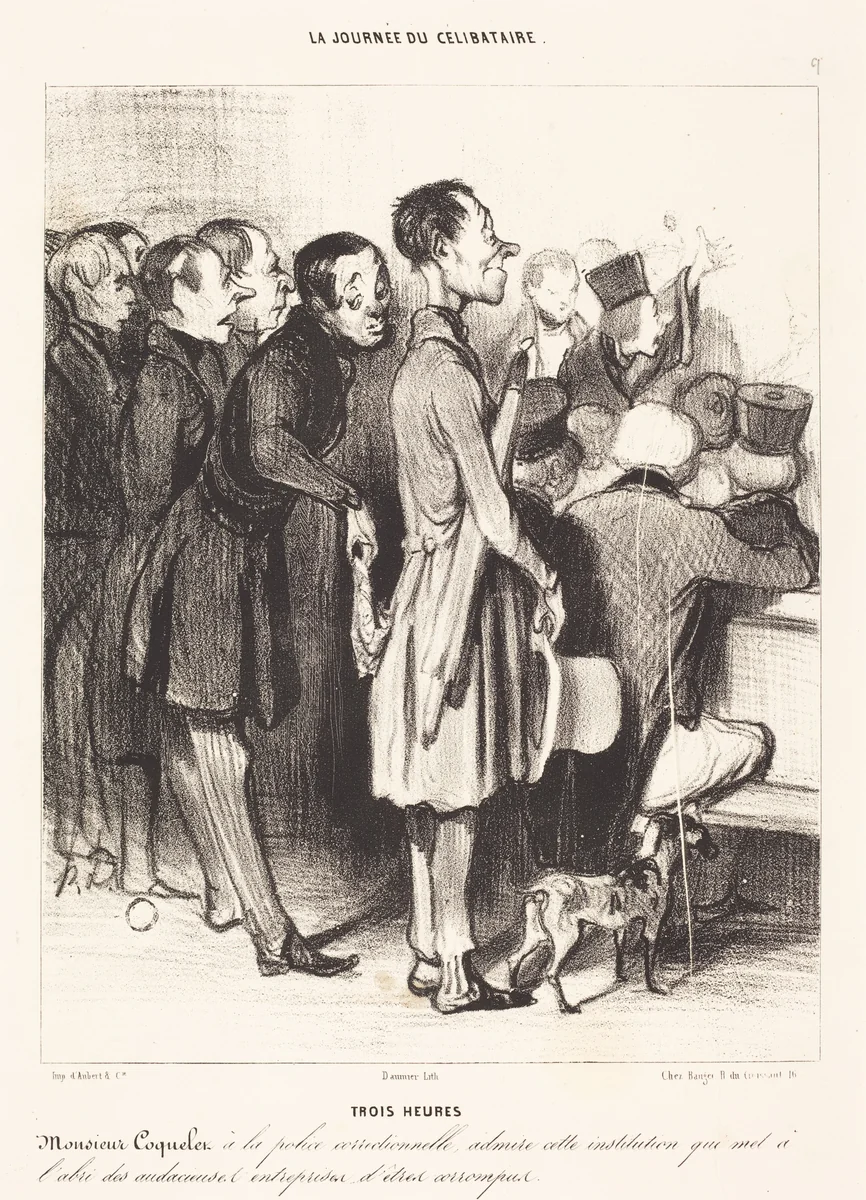 Trois heures by Honoré Daumier, print, 1839