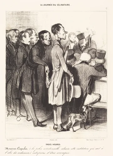 Trois heures by Honoré Daumier, print, 1839