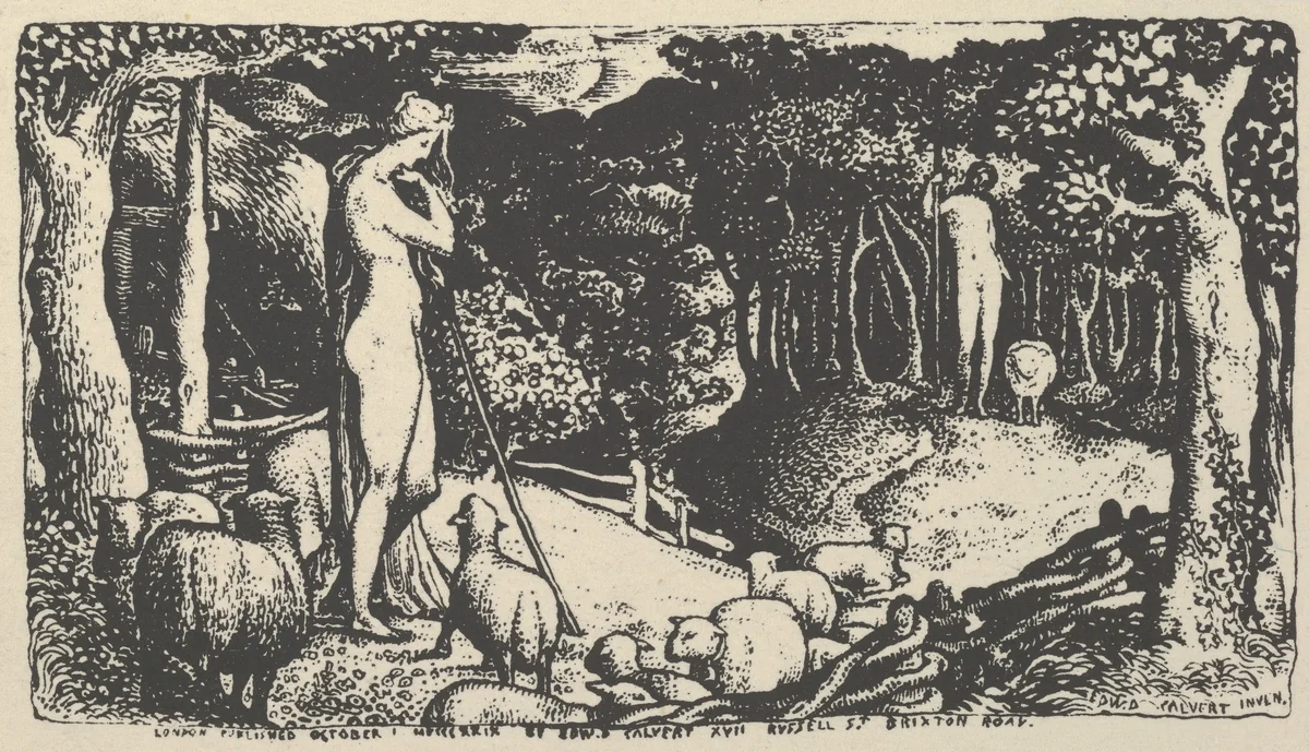 Ideal Pastoral Life, reproduced for Calver's "Memoir" by Edward Calvert, print, 1904