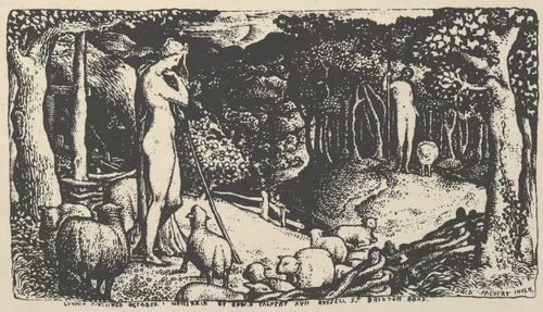 Ideal Pastoral Life, reproduced for Calver's "Memoir" by Edward Calvert, print, 1904