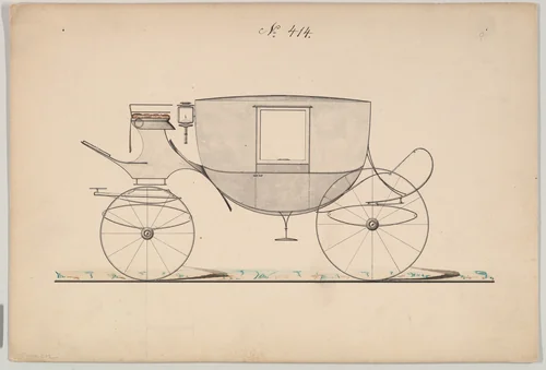 Coach #414 by Brewster & Co., drawing, 1855-1865