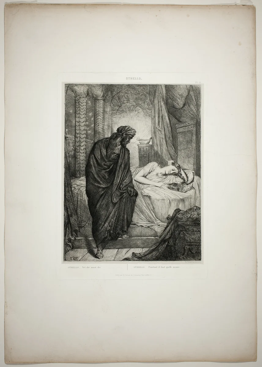 Yet She Must Die, plate eleven from Othello by Théodore Chassériau, print, 1844