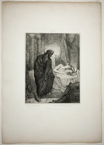 Yet She Must Die, plate eleven from Othello by Théodore Chassériau, print, 1844