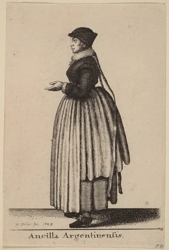 Ancilla Argentinensis by Wenceslaus Hollar, print, 1643