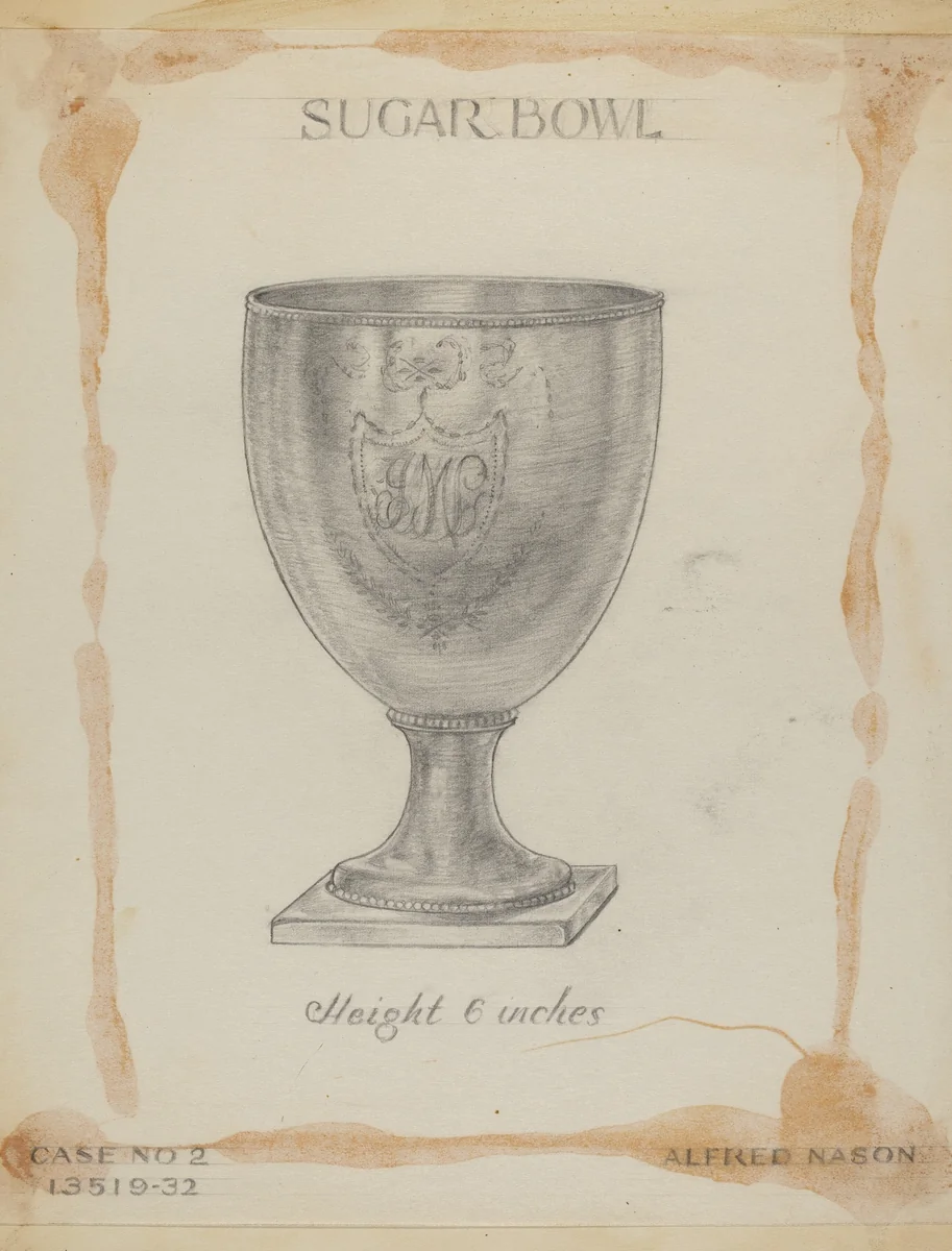 Silver Sugar Bowl by Alfred Nason, index of american design, 1935-1942