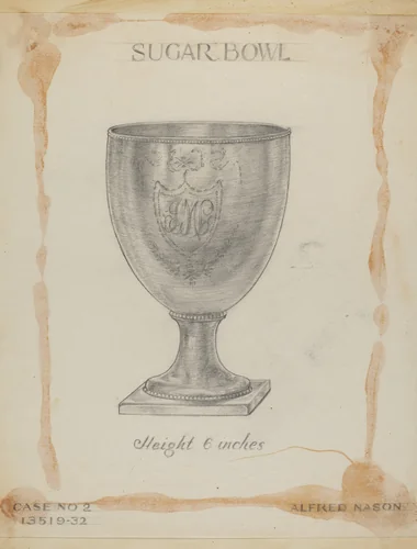 Silver Sugar Bowl by Alfred Nason, index of american design, 1935-1942