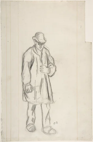 Peasant by Camille Pissarro, drawing, 1845-1903