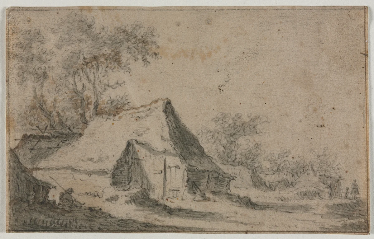 The Little Hamlet by Anthonie Waterloo, drawing, 1609-1676