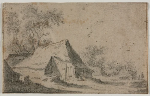 The Little Hamlet by Anthonie Waterloo, drawing, 1609-1676