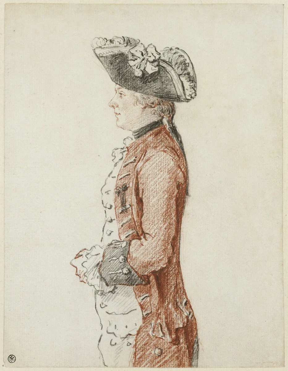 Portrait of the Chevalier de Lézay by Louis Carrogis de Carmontelle, drawing, 1756