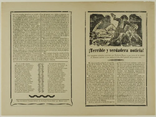 ¡Terrible y verdadera noticia! (Terrible and Real News!) by José Guadalupe Posada, print, 1871-1913