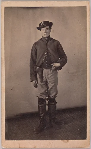 [Union Cavalry Soldier with Pistol in Holster] by Tappin's Photograph Art Gallery, photograph, 1861-1865