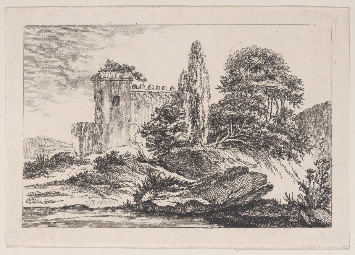 Rustic Landscape by Louis Philippe Joseph, print, 1740-1785