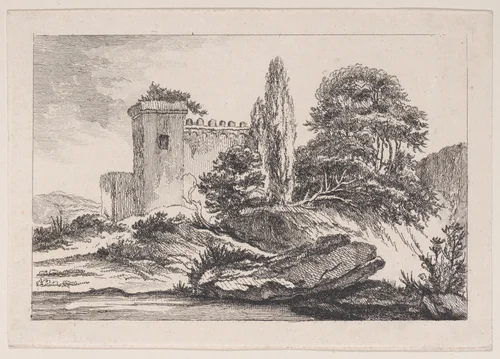 Rustic Landscape by Louis Philippe Joseph, print, 1740-1785