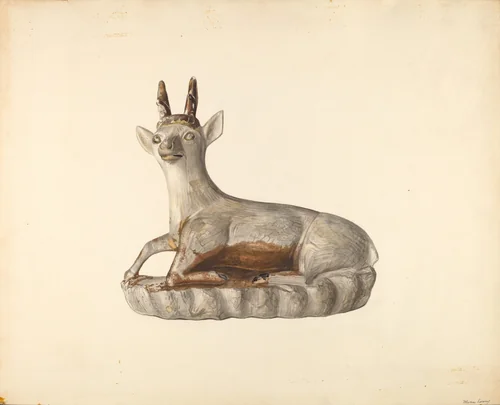 Deer Figurine by Mina Lowry, index of american design, 1938