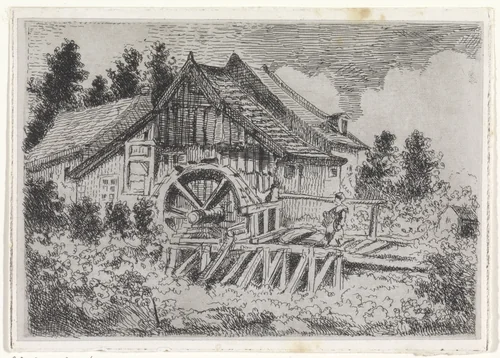 Watermolen by Arnoud Schaepkens, print, 1831-1904