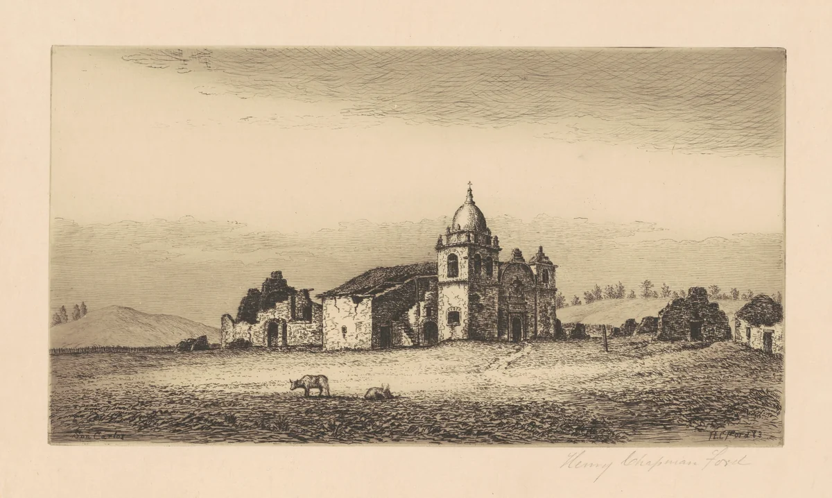 Mission San Carlos Borromeo by Henry Chapman Ford, print, 1883