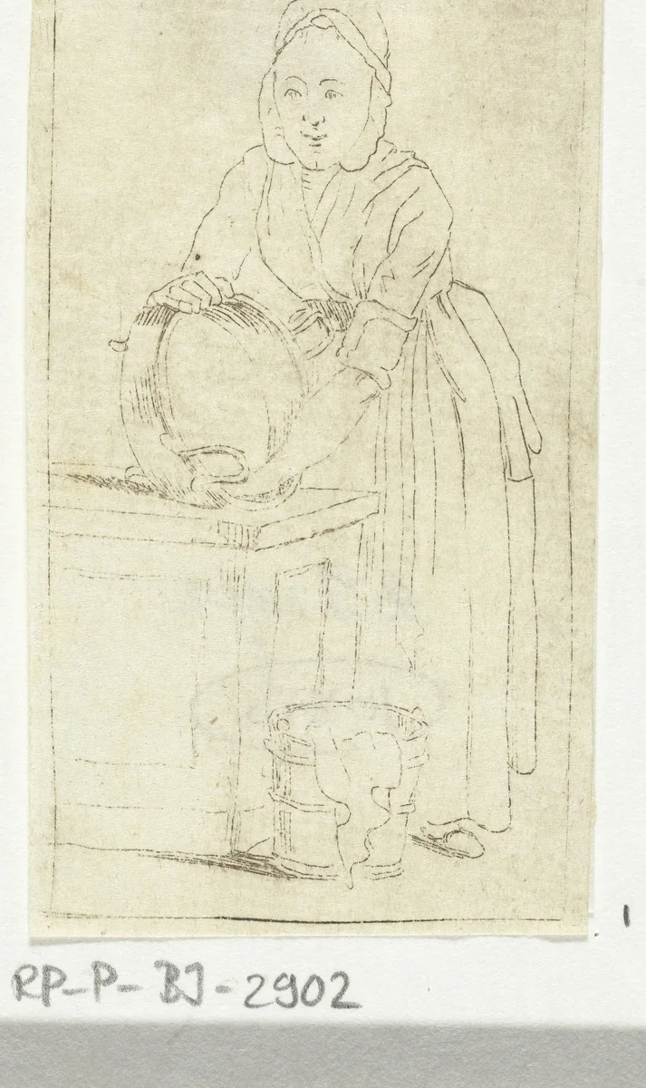 Dienstmeid by Anthonie van den Bos, print, 1778-1838