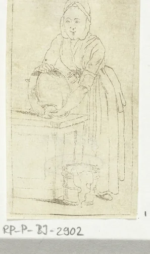 Dienstmeid by Anthonie van den Bos, print, 1778-1838