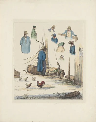 Figuurstudies (vierde blad), 1833 by Christiaan Andriessen, print, 1833