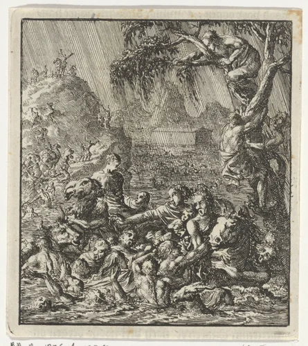 Zondvloed by Jan Luyken, print, 1706
