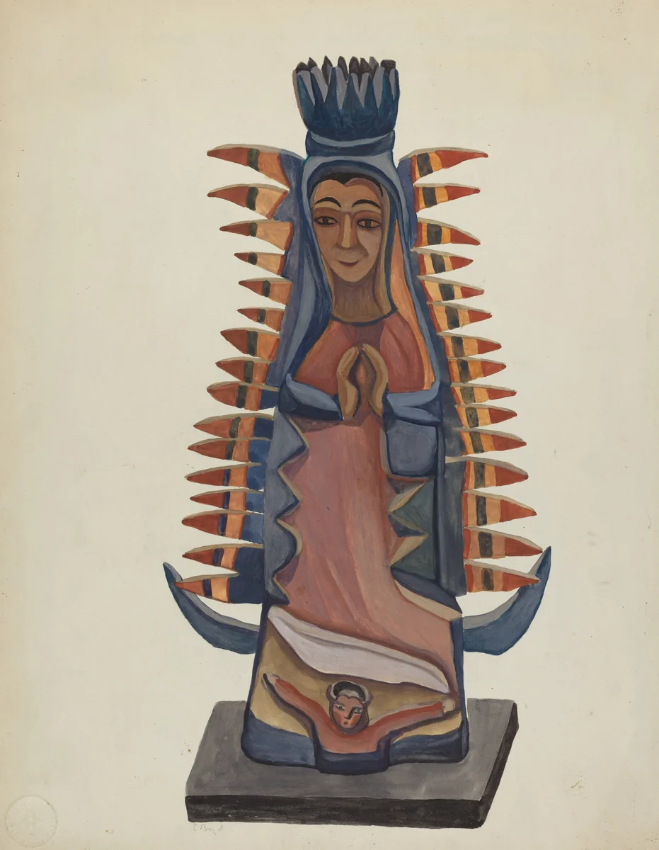 Bulto of the Virgin of Guadalupe by E. Boyd, index of american design, 1936