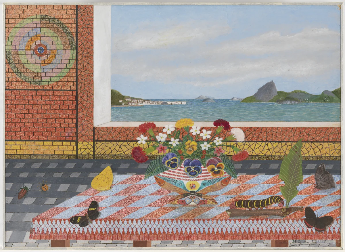 Still Life with View of the Bay of Guanabara by José Bernardo Cardoso Jr., drawing, 1937