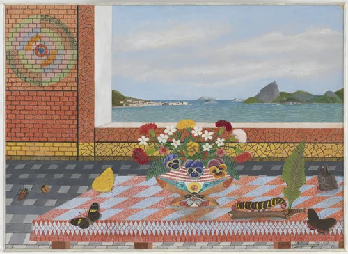 Still Life with View of the Bay of Guanabara by José Bernardo Cardoso Jr., drawing, 1937