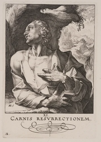 St Jude Thaddeus, from Christ, the Apostles and St Paul with the Creed by Hendrick Goltzius, print, 1589