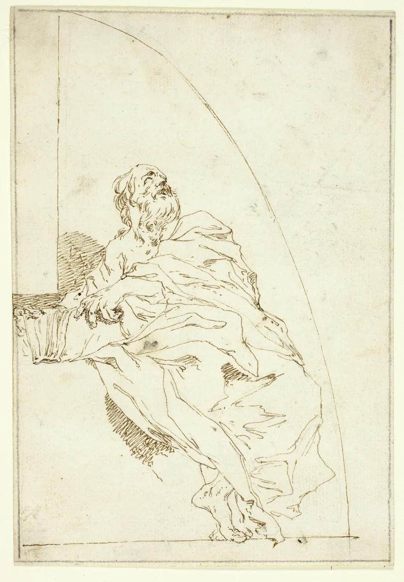 Prophet by Paul Troger, drawing, 1713-1762
