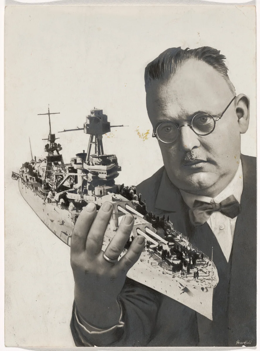 Maquette for covers of the journal Die Rote Fahne (The red flag), vol. 11, no. 201, and the brochure Hurra! Der Panzerkreuzer A ist da! (Hooray! The battle cruiser A has arrived!) by John Heartfield, drawing, 1928