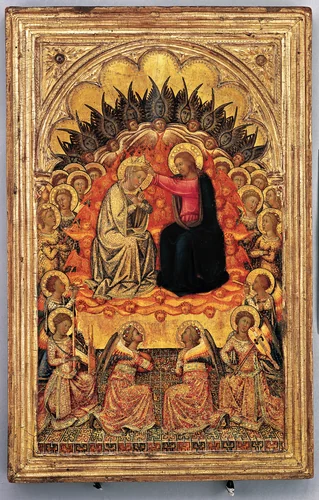 Engaged cassetta frame on a polyptych panel by Siena, other, 1380-1390