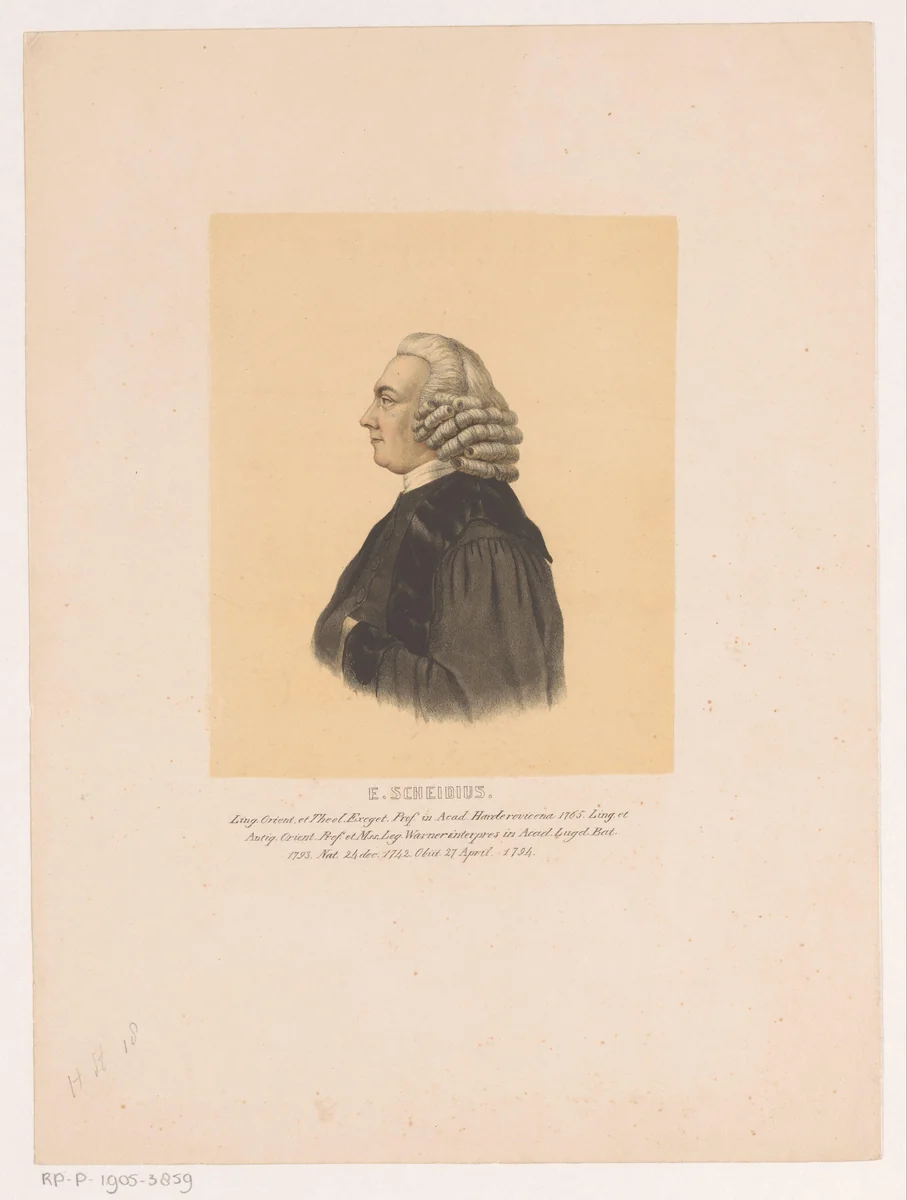 Portret van Everard Scheidius by Leendert Springer, print, 1850