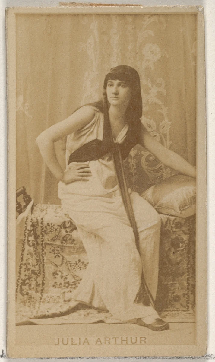 Julia Arthur, from the Actors and Actresses series (N45, Type 8) for Virginia Brights Cigarettes by Allen & Ginter, photograph, 1885-1891