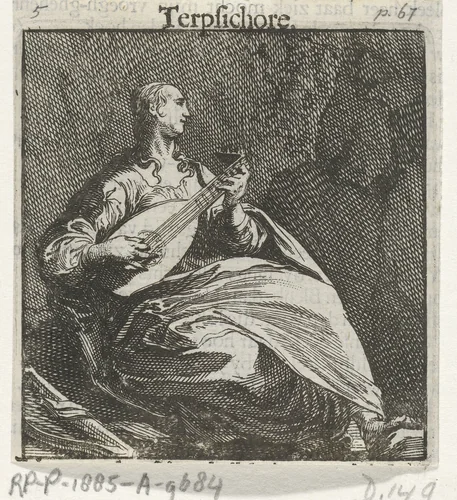 Terpsichore by Pieter Nolpe, print, 1650