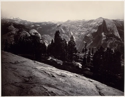 View from the Sentinel Dome, Yosemite by Carleton E. Watkins, photograph, 1865-1866