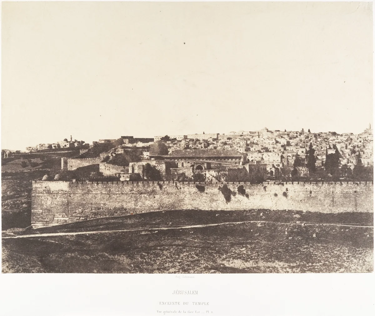Jérusalem, Enceinte du Temple, Vue générale de la face Est, Pl. 1 by Auguste Salzmann, photograph, 1854-1859