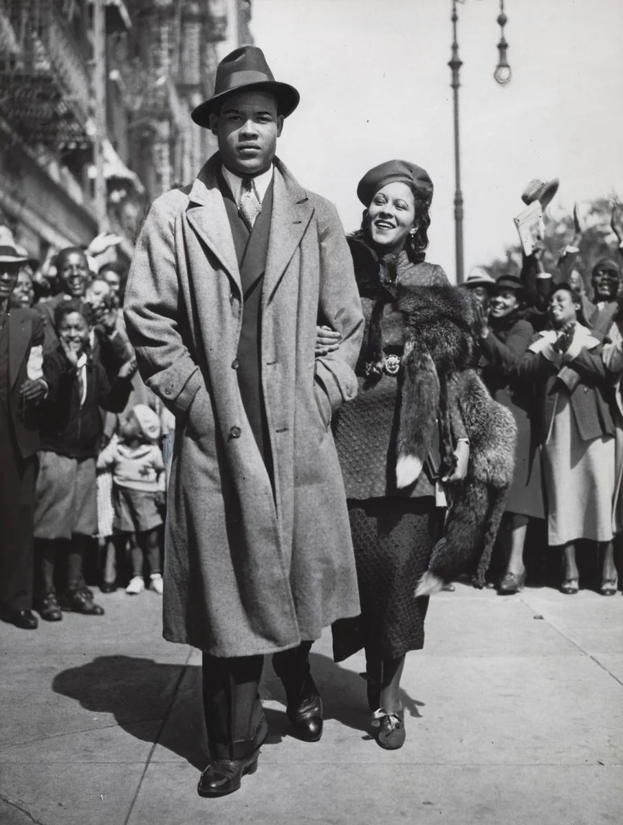 Mr. and Mrs. Joe Louis Out for a Stroll by Times Wide World Photos, photograph, 1935