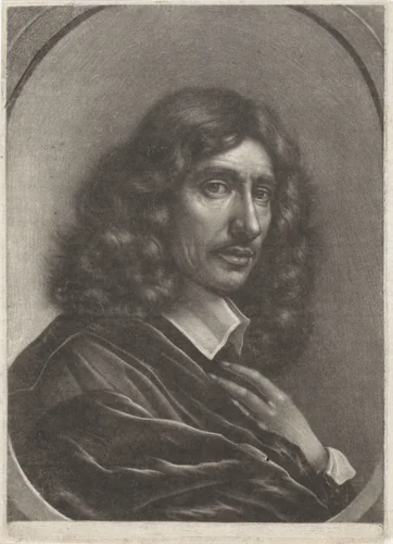 Portret van een man, naar rechts by Wallerant Vaillant, print, 1658-1677