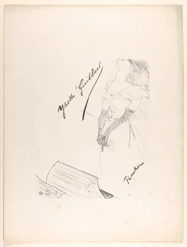 Frontispiece - Yvette Guilbert before the Prompter's Box by Henri de Toulouse-Lautrec, print, 1898