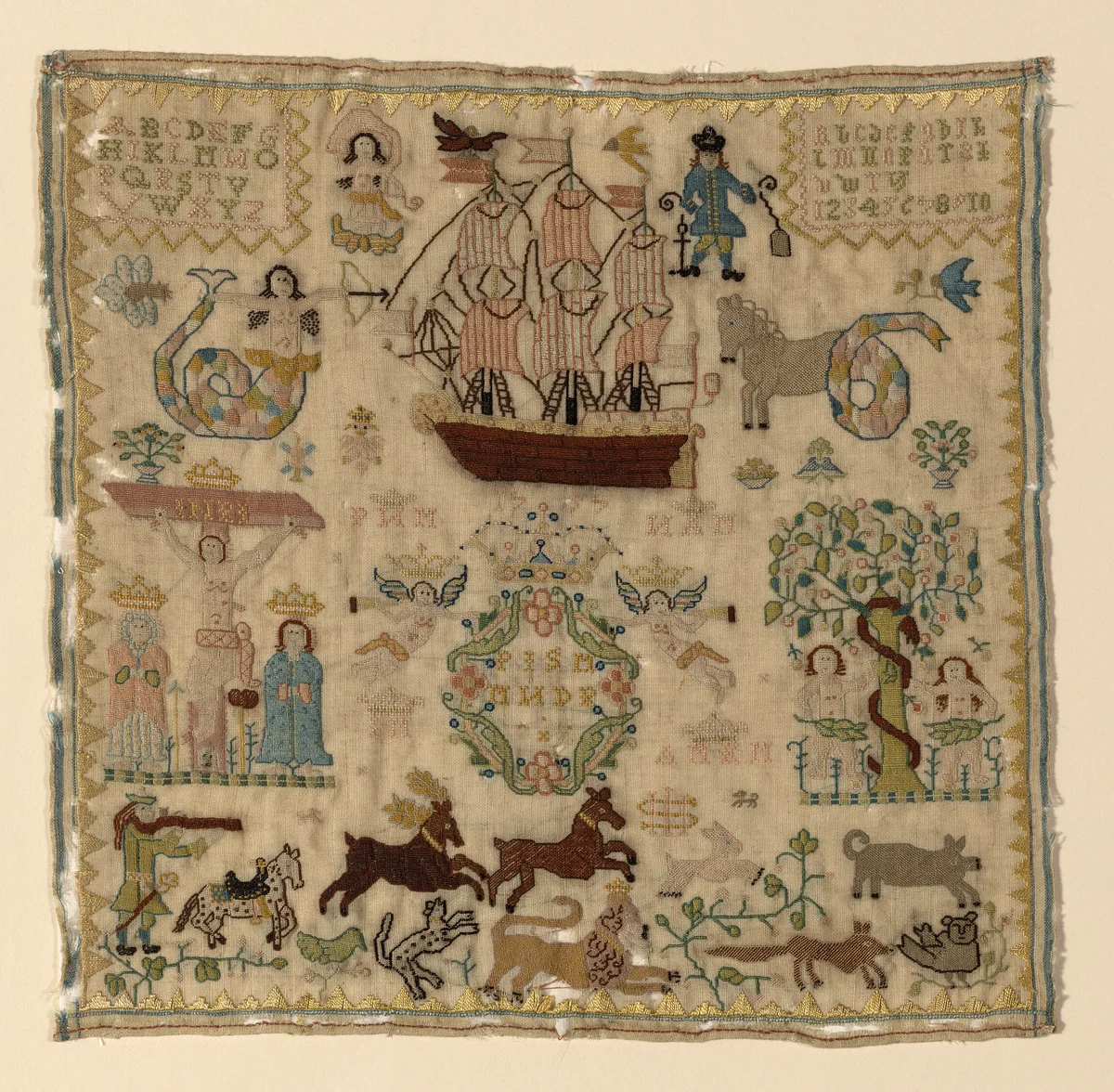 Sampler by Denmark, textile, 1757
