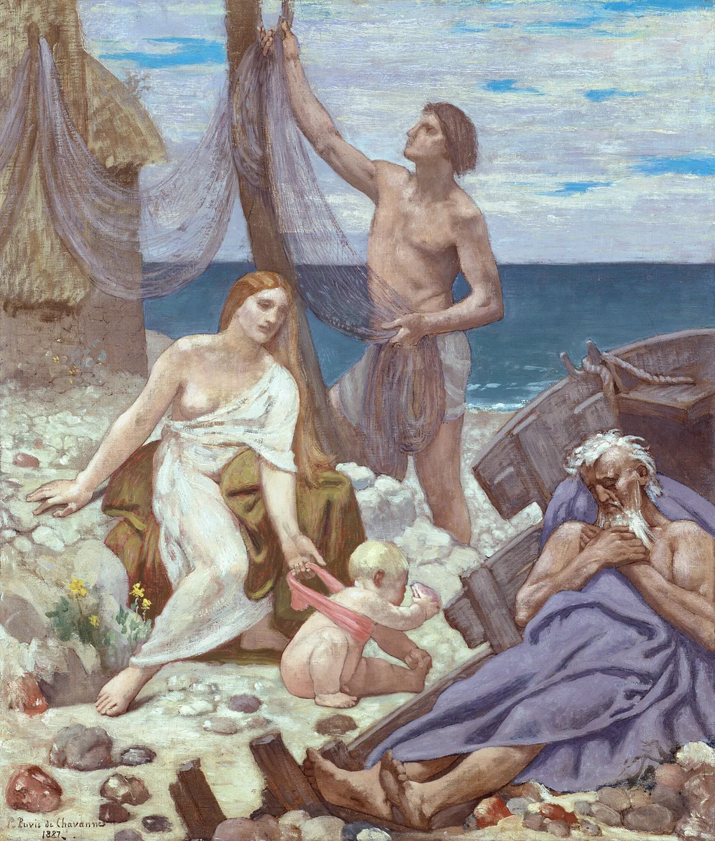 The Fisherman's Family by Pierre Puvis de Chavannes, painting, 1887