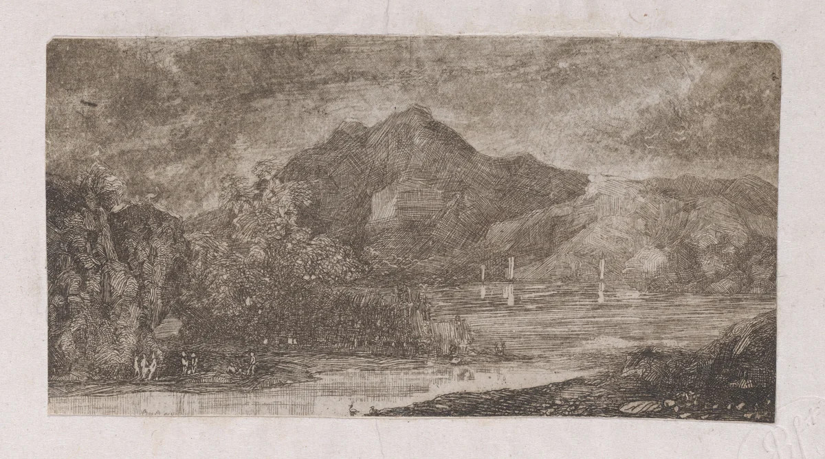 La Lac aux Montagnes (The Lake in the Mountains) by Rodolphe Bresdin, print, 1839-1885
