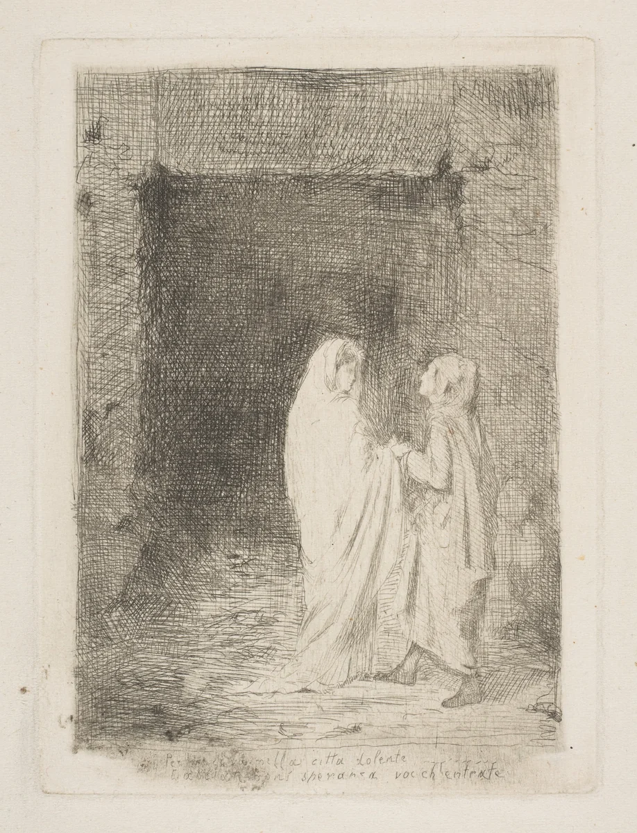 Dante and Virgil by Edgar Degas, print, 1857